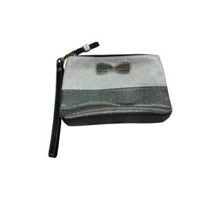 Victorias Secret Silver Metallic Glitter Wristlet Clutch‎